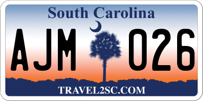 SC license plate AJM026