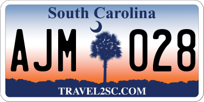 SC license plate AJM028