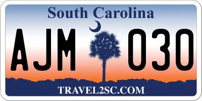 SC license plate AJM030