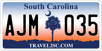 SC license plate AJM035