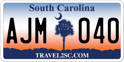 SC license plate AJM040
