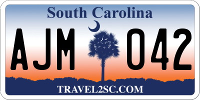 SC license plate AJM042