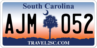 SC license plate AJM052