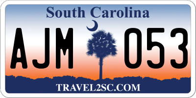 SC license plate AJM053