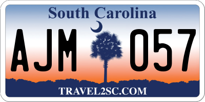 SC license plate AJM057