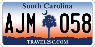 SC license plate AJM058