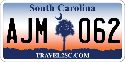 SC license plate AJM062