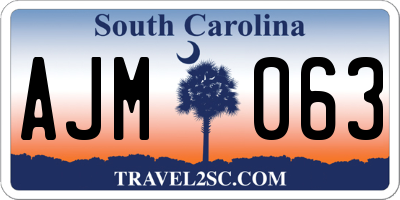 SC license plate AJM063
