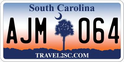 SC license plate AJM064