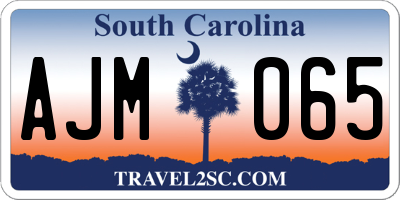 SC license plate AJM065