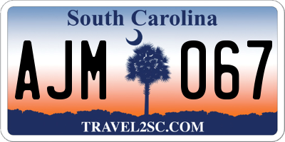SC license plate AJM067
