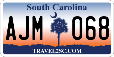 SC license plate AJM068