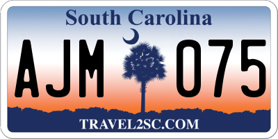 SC license plate AJM075