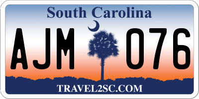 SC license plate AJM076