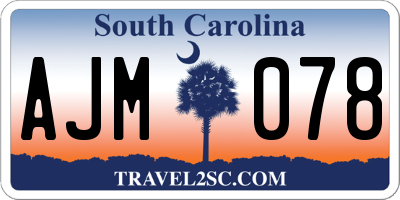 SC license plate AJM078