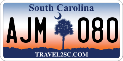 SC license plate AJM080