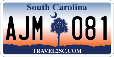 SC license plate AJM081