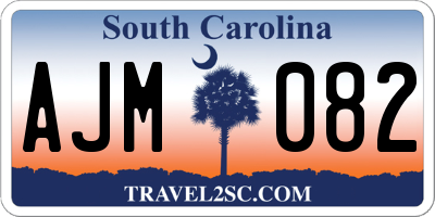 SC license plate AJM082