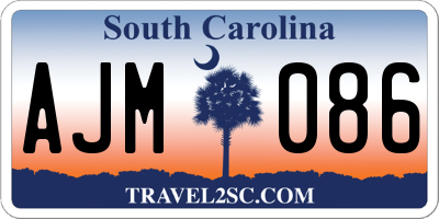 SC license plate AJM086