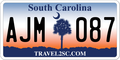 SC license plate AJM087