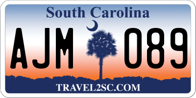 SC license plate AJM089