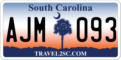 SC license plate AJM093