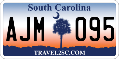 SC license plate AJM095