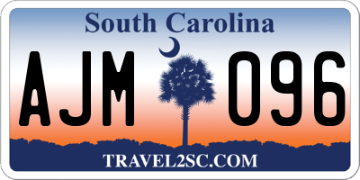 SC license plate AJM096