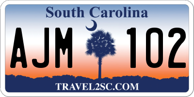 SC license plate AJM102