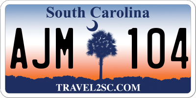 SC license plate AJM104
