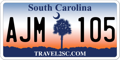SC license plate AJM105