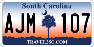 SC license plate AJM107