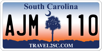 SC license plate AJM110