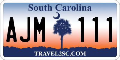 SC license plate AJM111