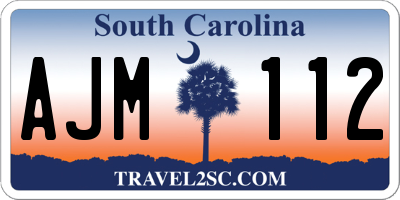 SC license plate AJM112