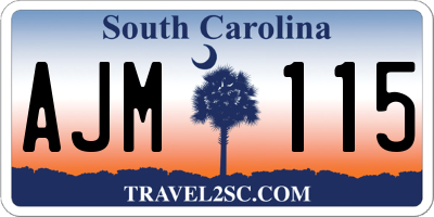 SC license plate AJM115