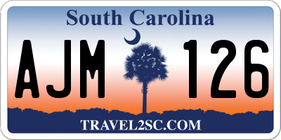 SC license plate AJM126