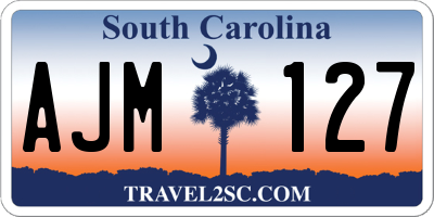 SC license plate AJM127