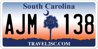 SC license plate AJM138