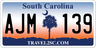 SC license plate AJM139