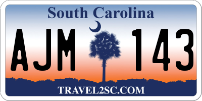SC license plate AJM143