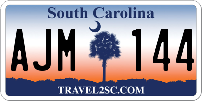 SC license plate AJM144