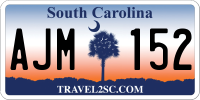 SC license plate AJM152