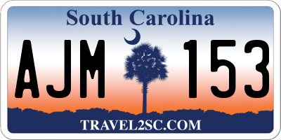 SC license plate AJM153