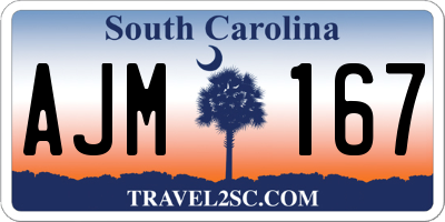 SC license plate AJM167