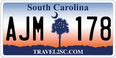 SC license plate AJM178