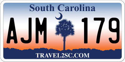 SC license plate AJM179