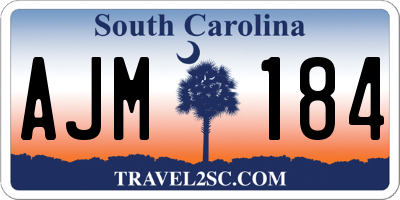 SC license plate AJM184