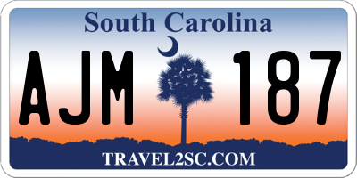 SC license plate AJM187