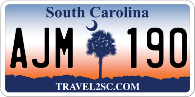 SC license plate AJM190